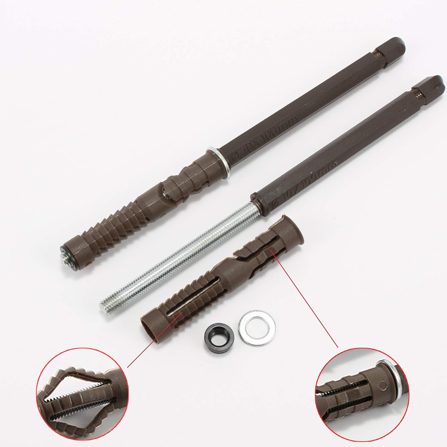 Thumbnail 3 de Foulrog FSB-220 flytande hyllhållare, 8-pack i järn och ABS, 10 x 100 mm