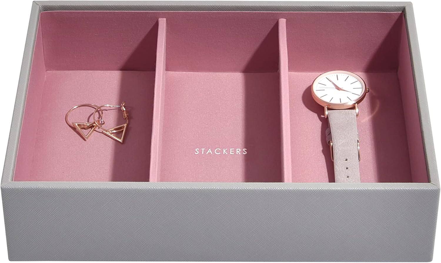 Detalle 2 de Stackers Grau Schmuckfach für Schmuckschatulle Uhren/Accessoires