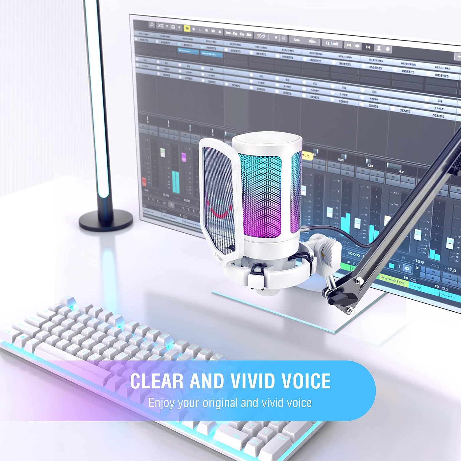 Detalle 2 de FIFINE Gaming Mikrofon PC – USB Kondensator mit Stativ, Mute-Taste und Popfilter