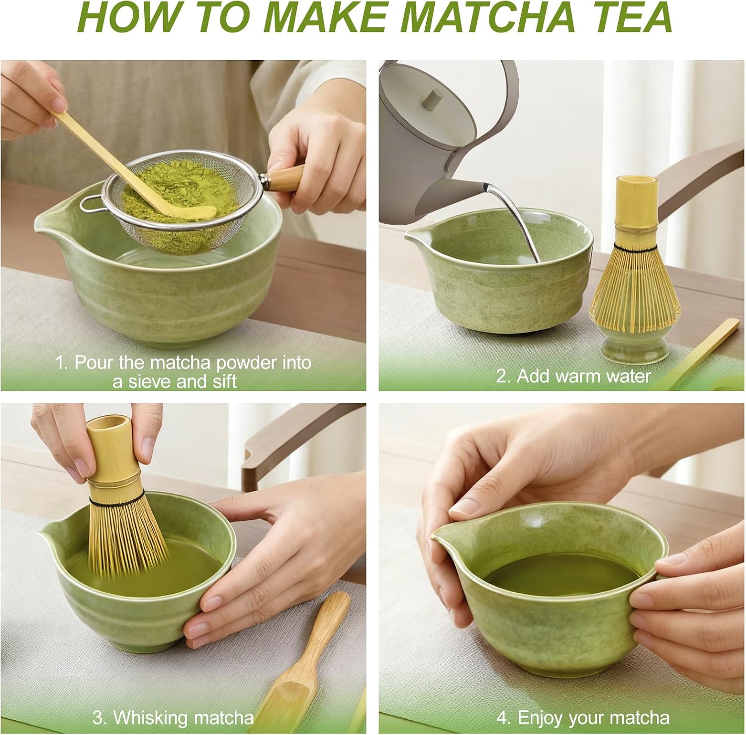 Detalle 1 de Jukibole Matcha Set 6-teilig
