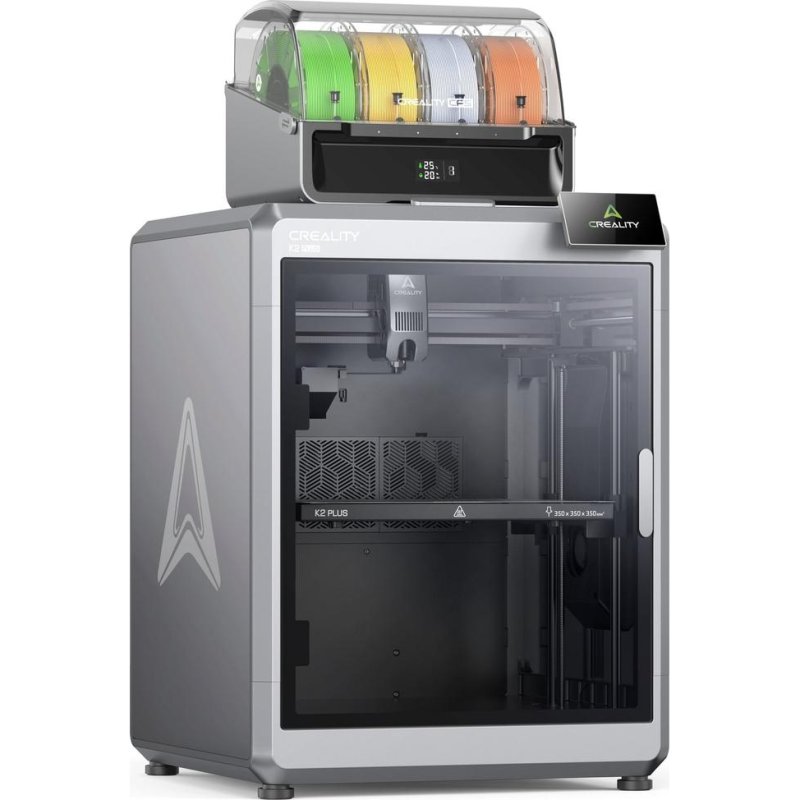 Detalle de Creality K2 Plus Combo: impresora 3D de gran volumen con extrusora directa y impresión multicolor