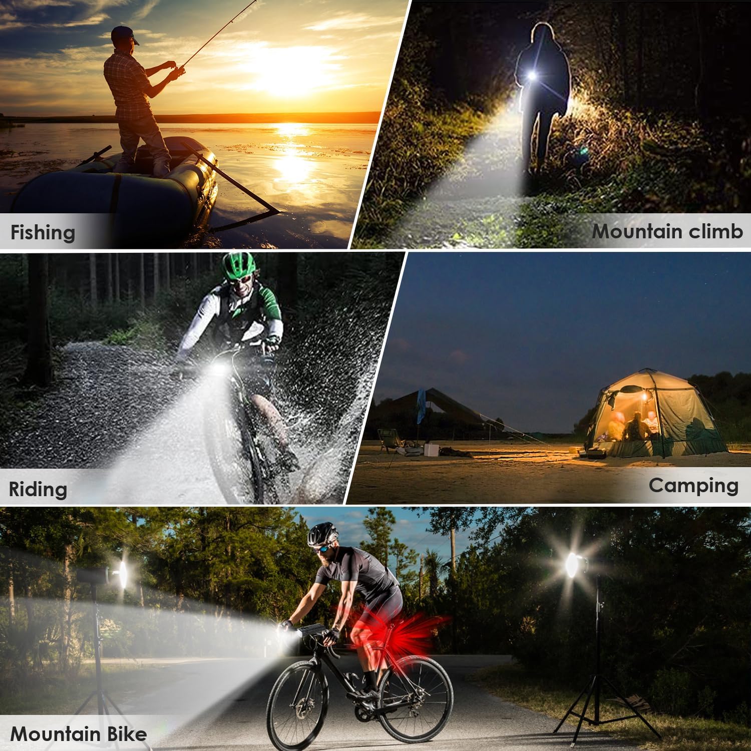 Detalle de KASLIGHT Rechargeable Bike Light Set with Handlebar Headlight and Taillight