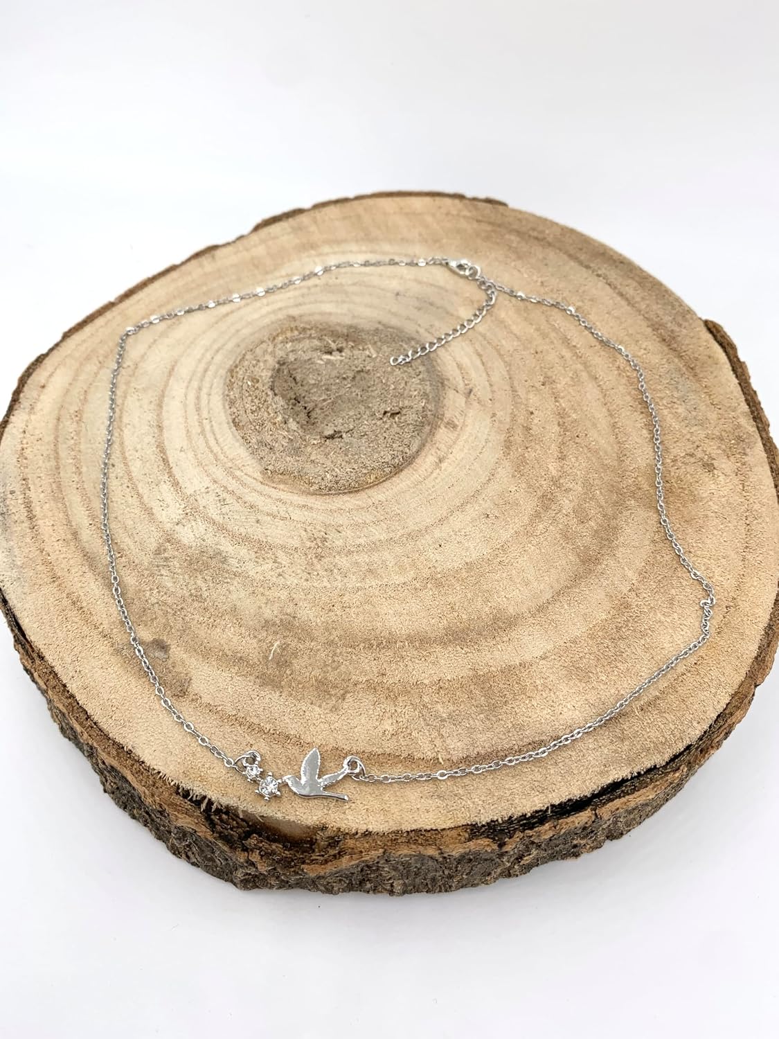 Detalle 1 de ONDEGO 925 Silber Halskette Taube Frieden Anhänger mit Zirkonia – Geschenkidee für Freundin, Schwester oder Mama