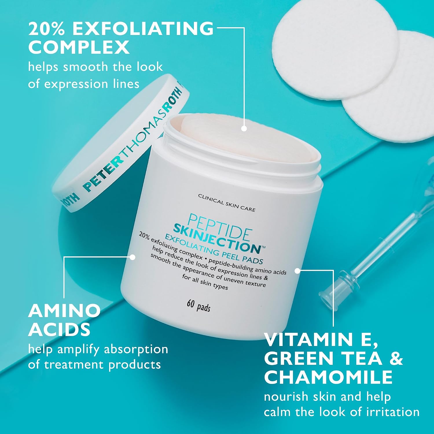 Thumbnail 4 de Peter Thomas Roth 21-01-012 Peptide Skinjection Exfoliating Peel Pads, 20% Complex