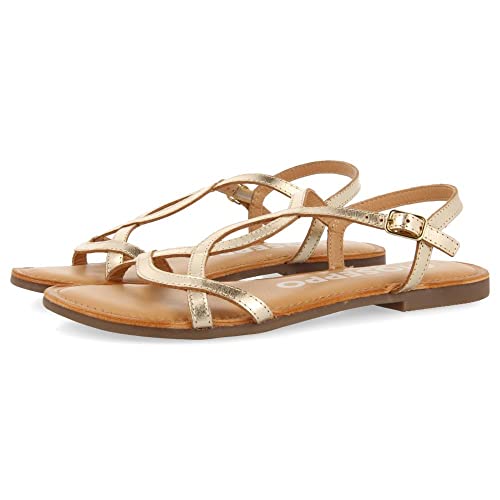 Detalle de GIOSEPPO Sandalias Doradas de Tirantes Finos para Mujer 👡