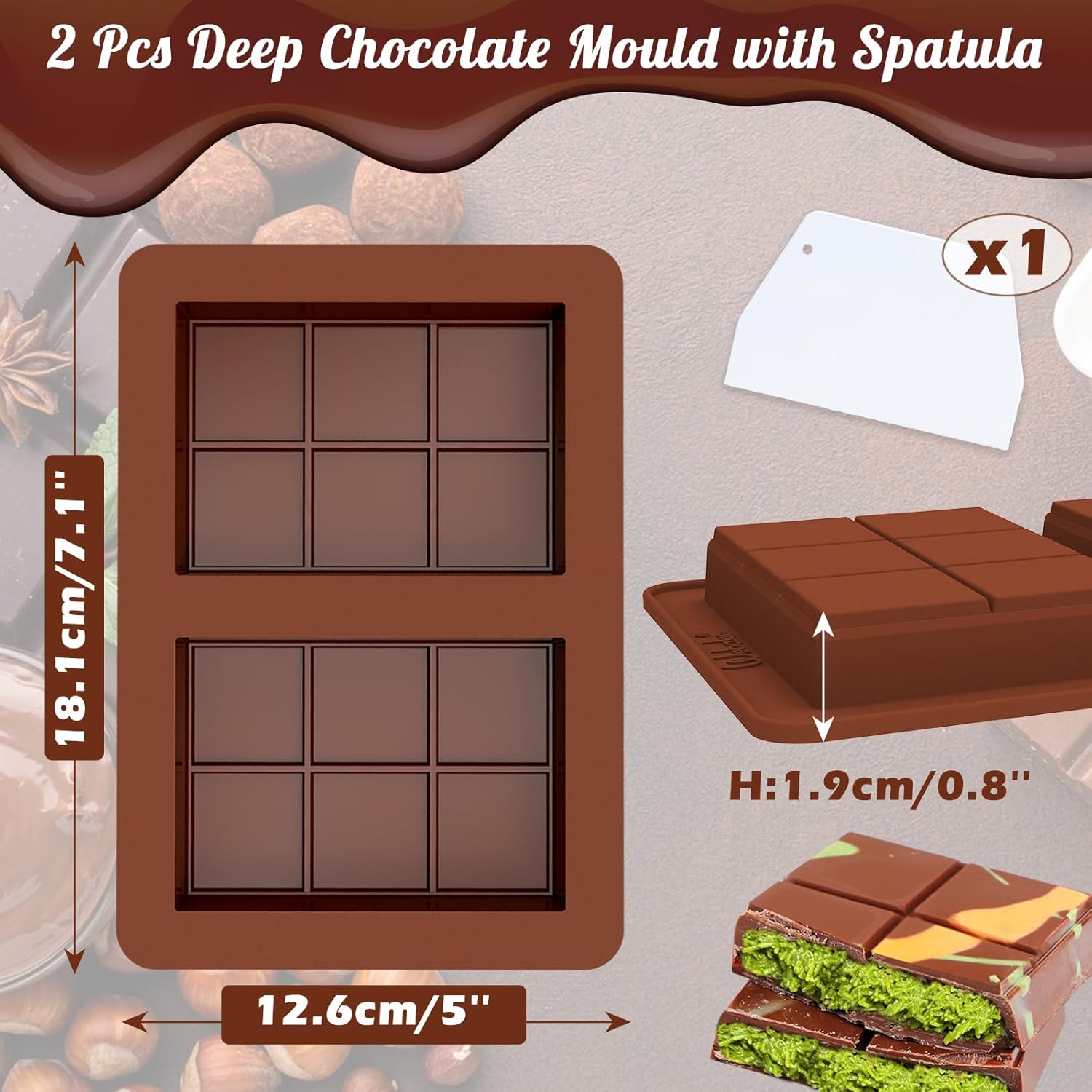Detalle 2 de Webake Schokoladenform Silikon Tief Klein 100g