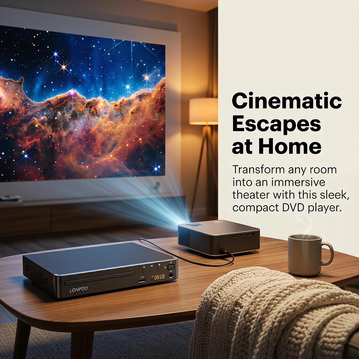 Thumbnail 5 de LONPOO DVD Player with HDMI (Region Free) for Full HD Upscaling, USB Playback, Microphone Port