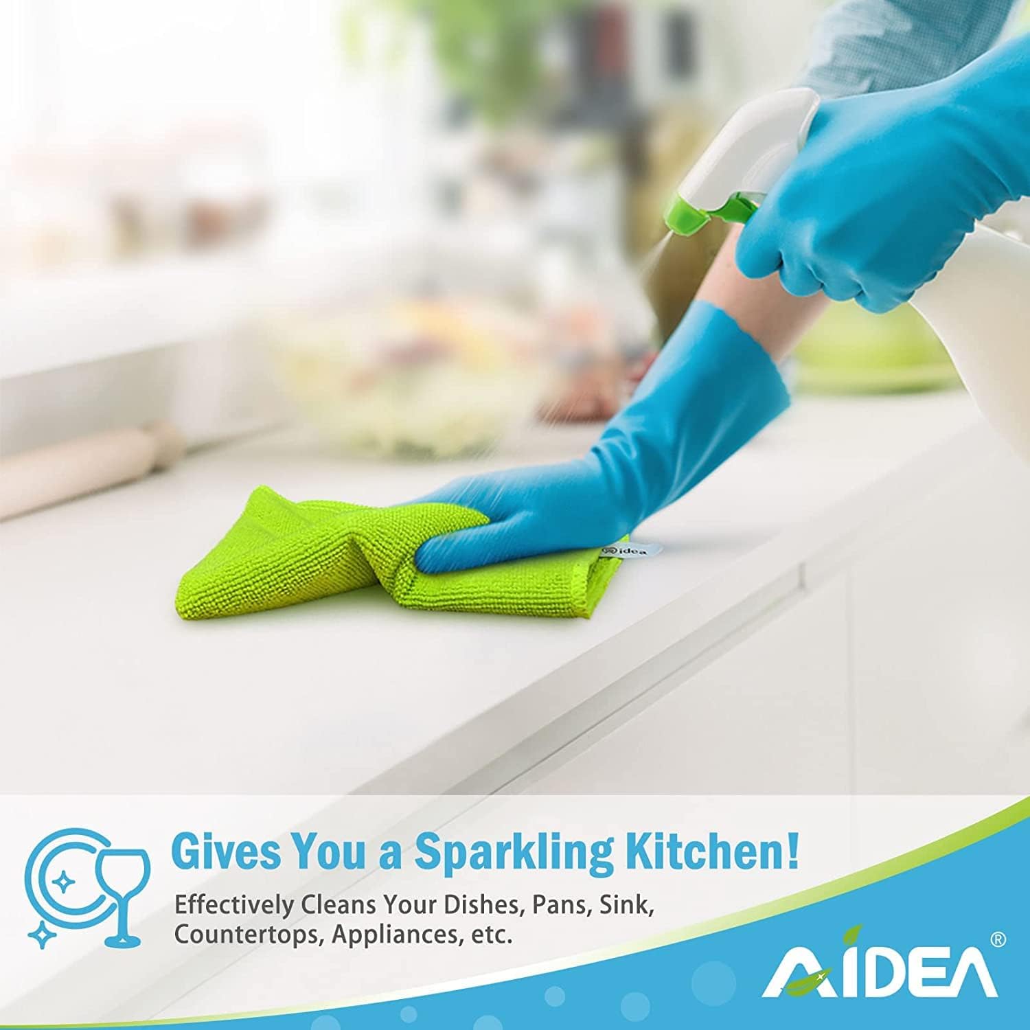 Thumbnail 4 de AIDEA Microfibre Cleaning Cloths Pack of 50 – Non‑abrasive, Lint‑Free, 30 x 40 cm