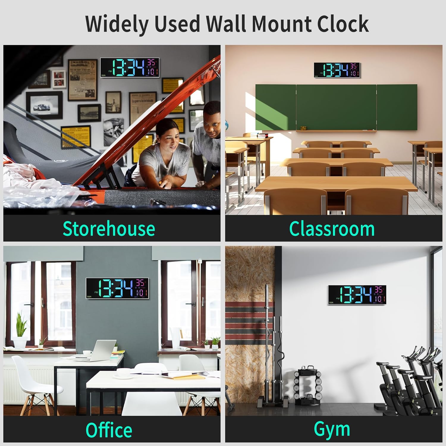 Thumbnail 6 de Maxstar 16.2 inch digital wall clock with RGB colours