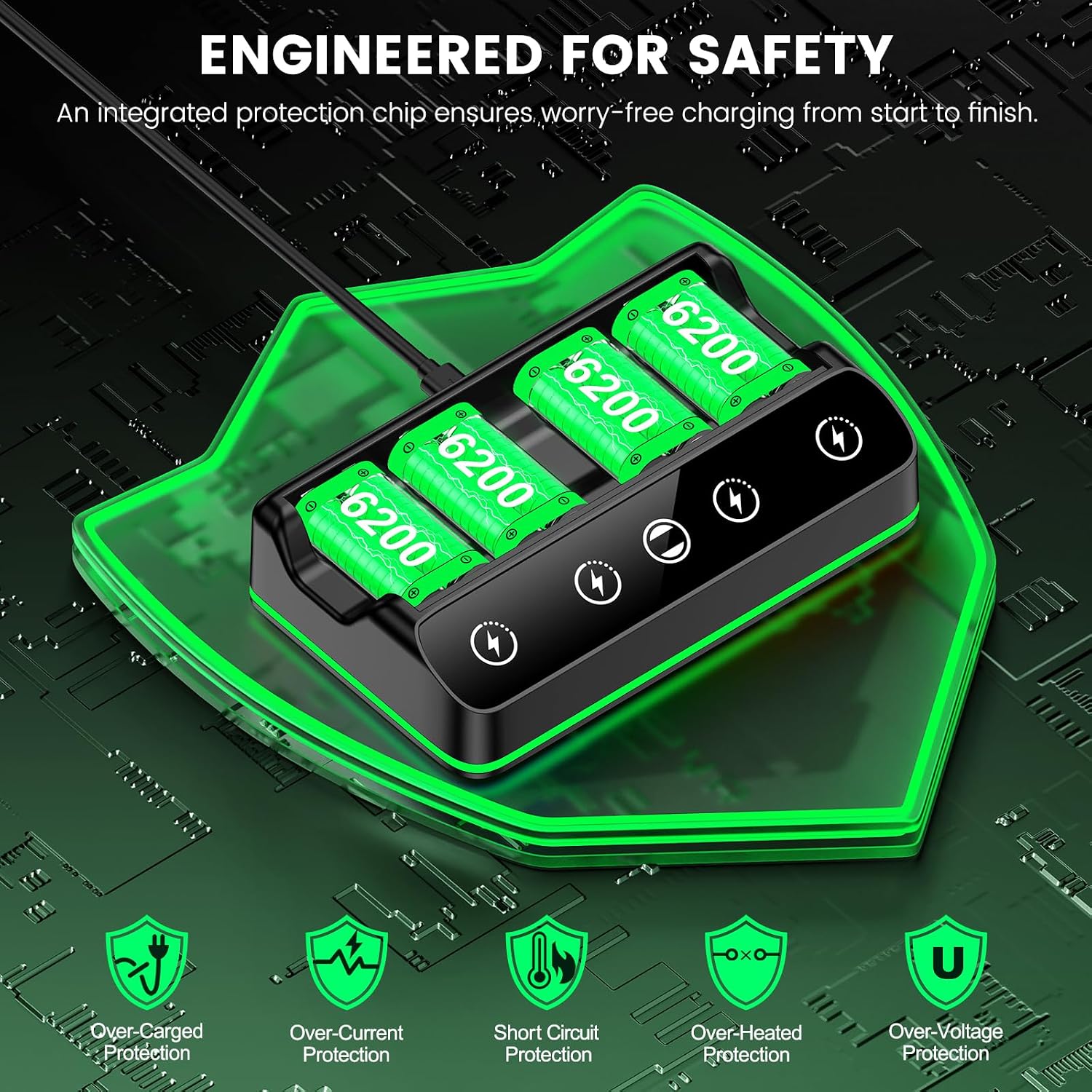 Detalle 2 de 4X 6200 mWh Akku-Pack für Xbox-Controller