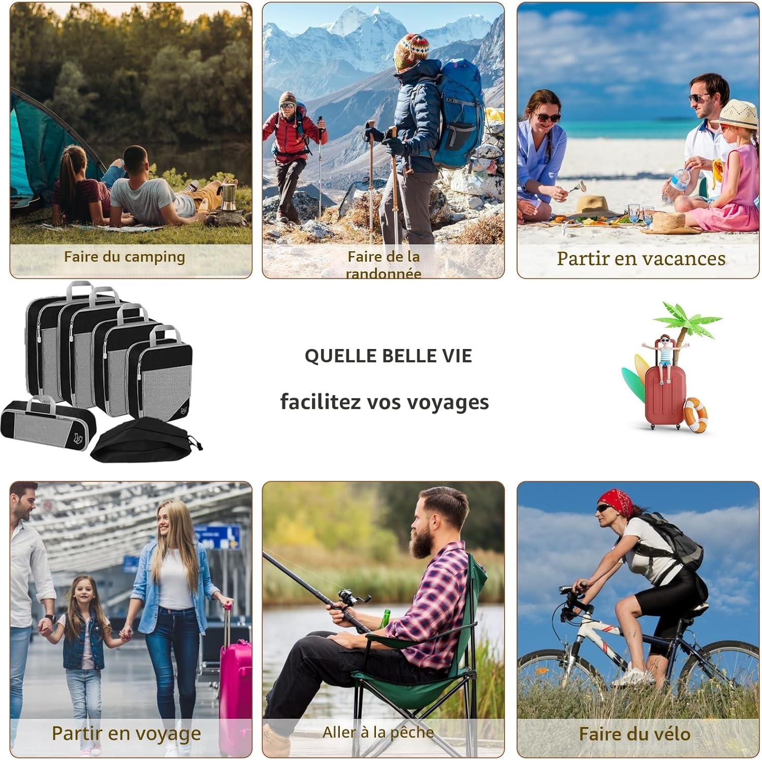 Thumbnail 6 de Organisateur valise Lot de 6, compression 50%