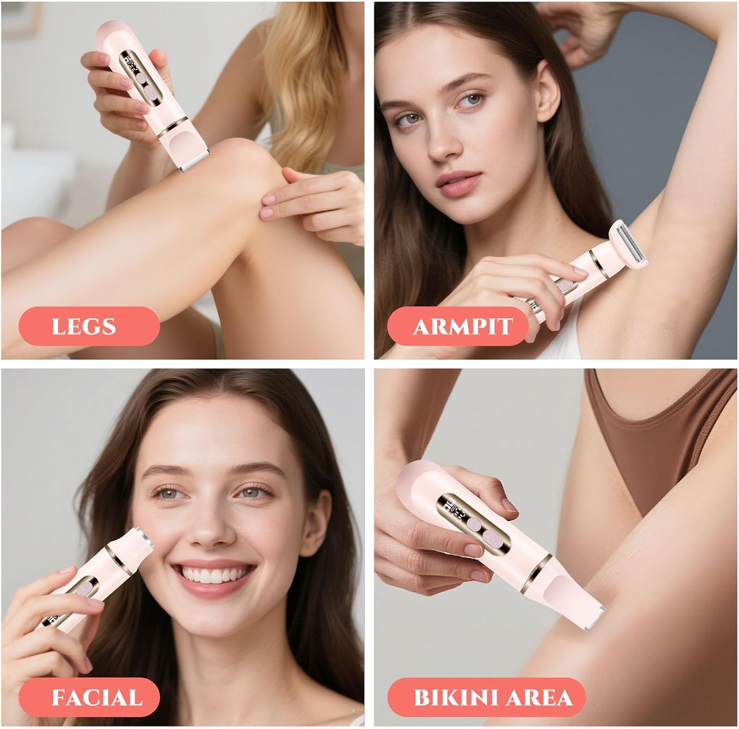 Detalle de 4-in-1 Lady Shaver Women Electric Razor Body Trimmer – IPX7 Waterproof