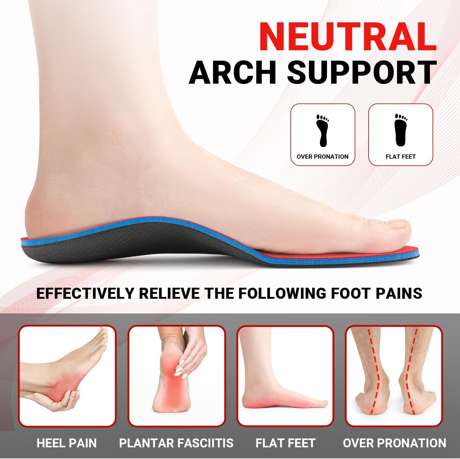 Thumbnail 2 de PCSsole Orthotic Arch Support Insoles for Flat Feet and Plantar Fasciitis