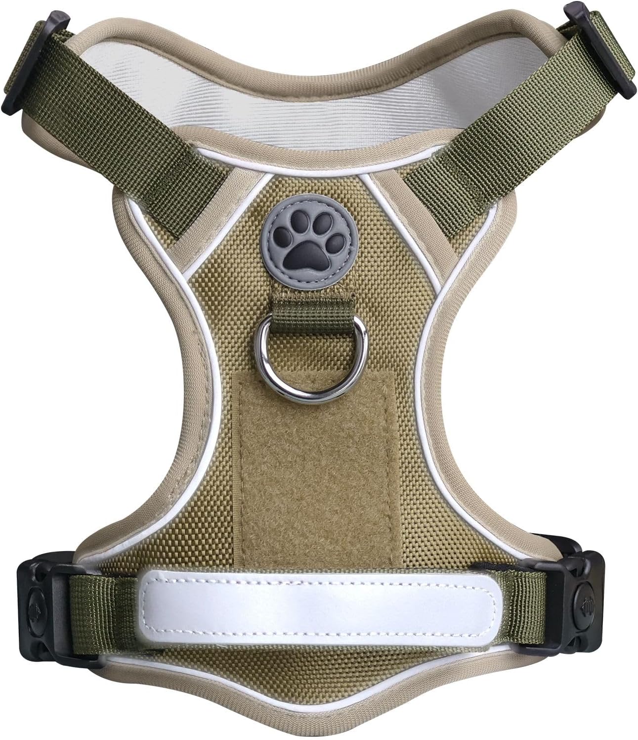 Detalle de No Pull Dog Harness UK – Adjustable Soft Padded Vest with 2 Safety Locks (Green, S)