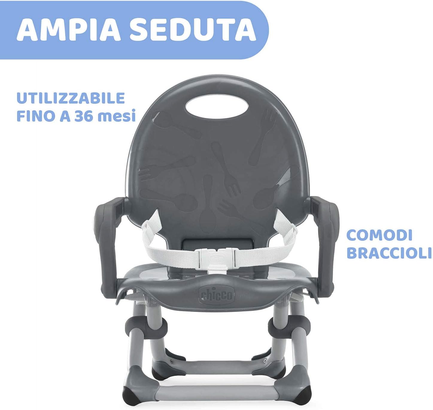 Detalle de Chicco Pocket Snack Rialzo Sedia per Bambini 6 Mesi-3 Anni | Seggiolino Pappa da Tavolo Compatto