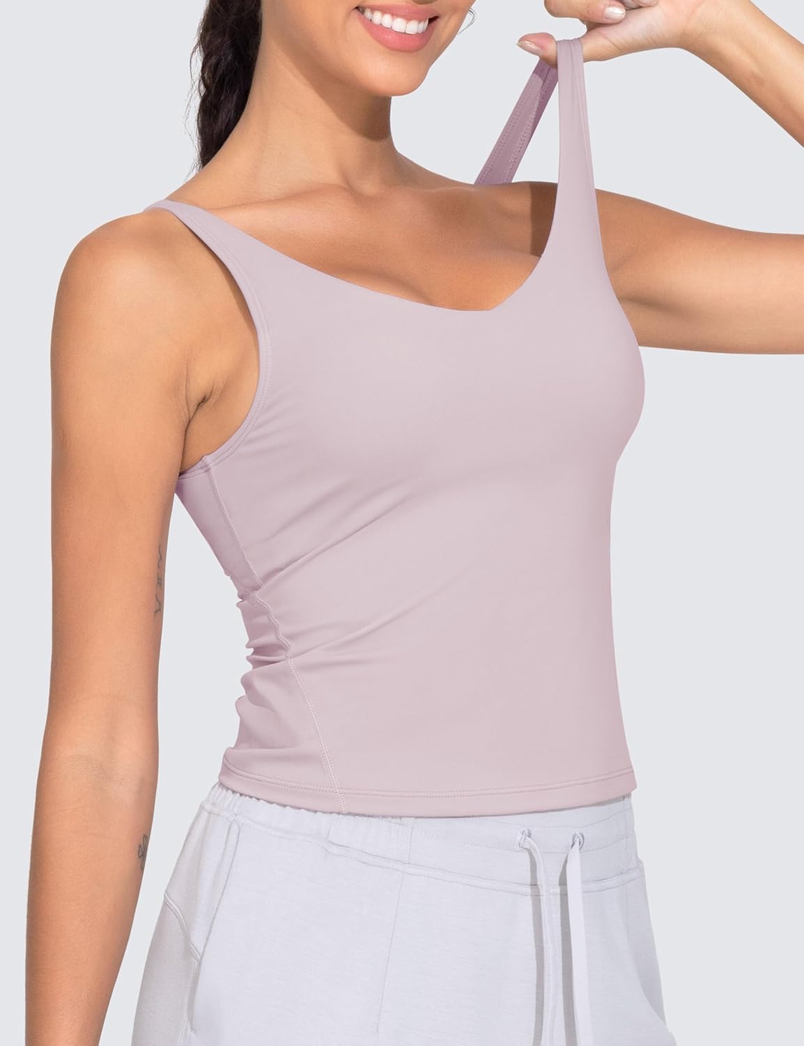 Thumbnail 2 de THE GYM PEOPLE Sport BH Damen Longline Crop Tank Top mit integriertem BH – Yoga, Fitness und Workout