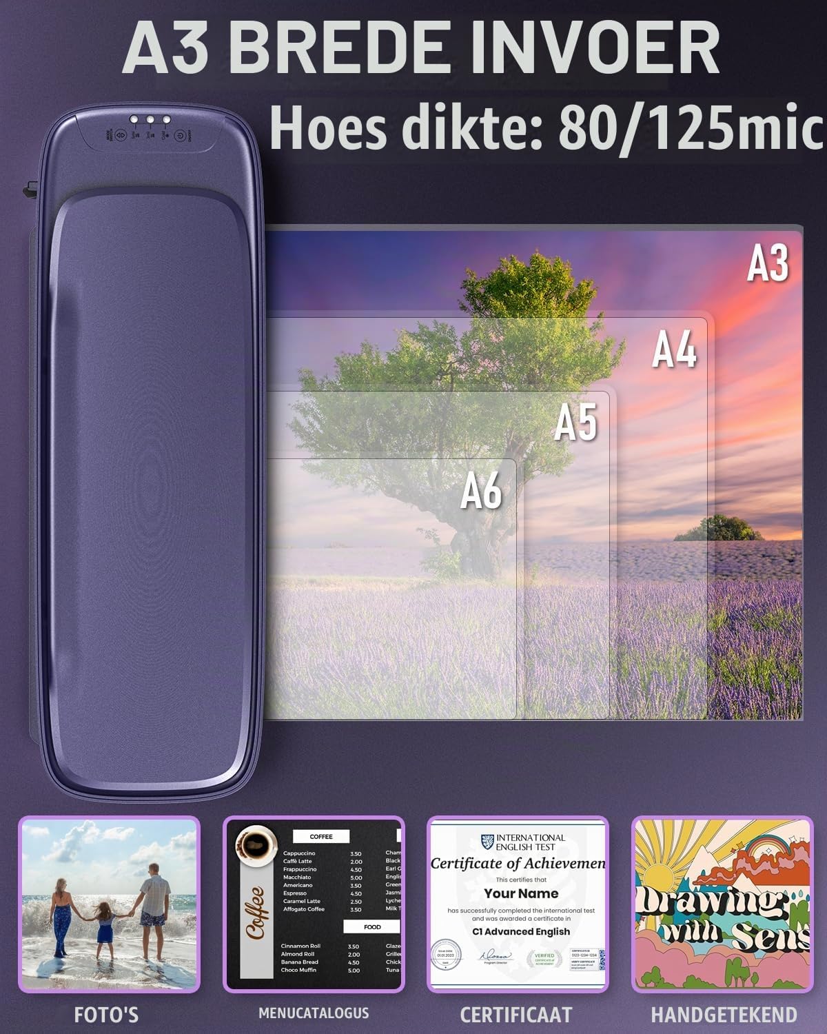 Thumbnail 6 de Ablemark SL888 A3-lamineerapparaat, warm en koud, 9-in-1 met 30 folievellen