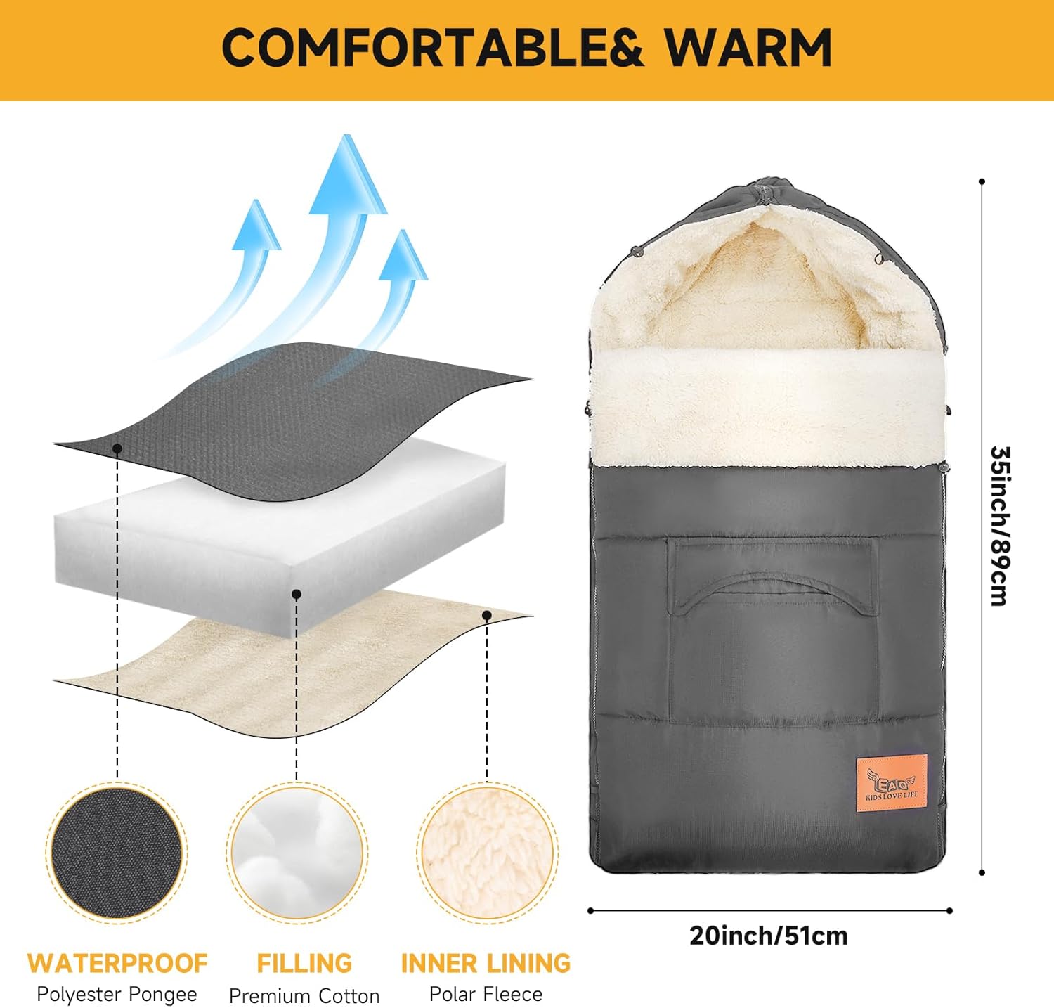 Thumbnail 1 de EAQ Cosytoes Footmuff Baby Pushchair