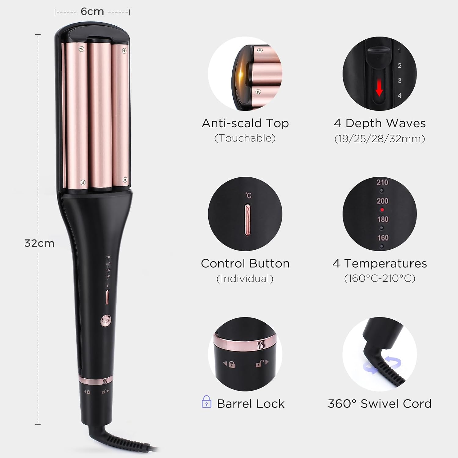 Thumbnail 3 de FUNBUGS 4 in 1 Hair Waver 19–32mm