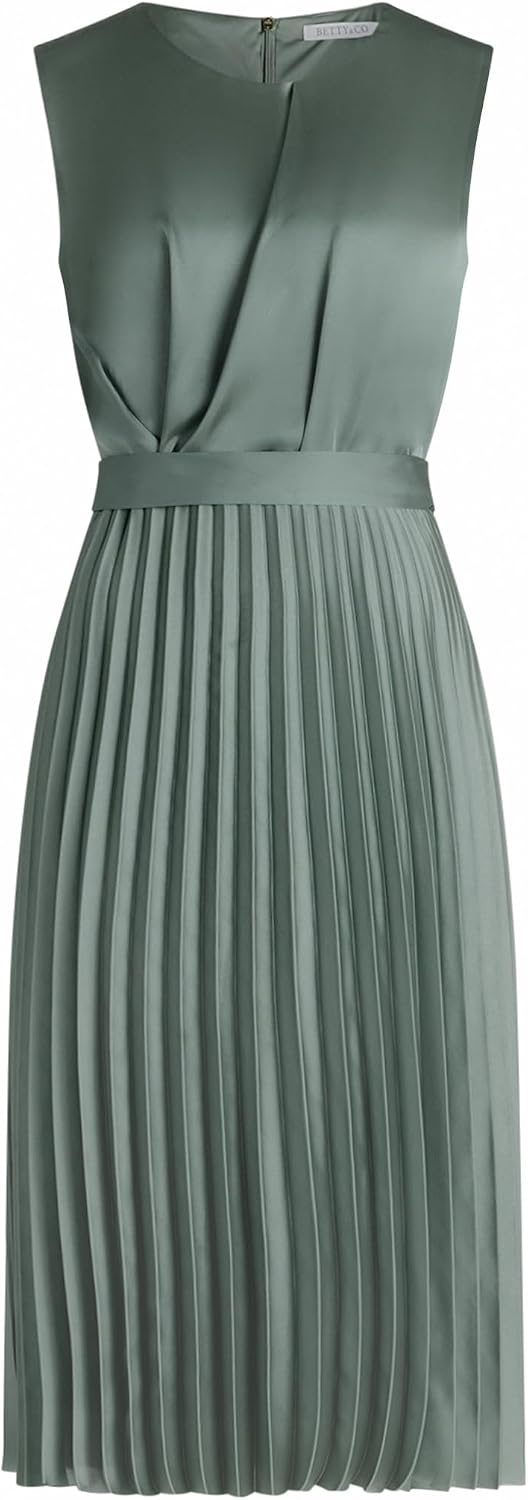 Detalle de Betty & Co 1347/3201 Robe Femme – robe midi fluide à pli plissé