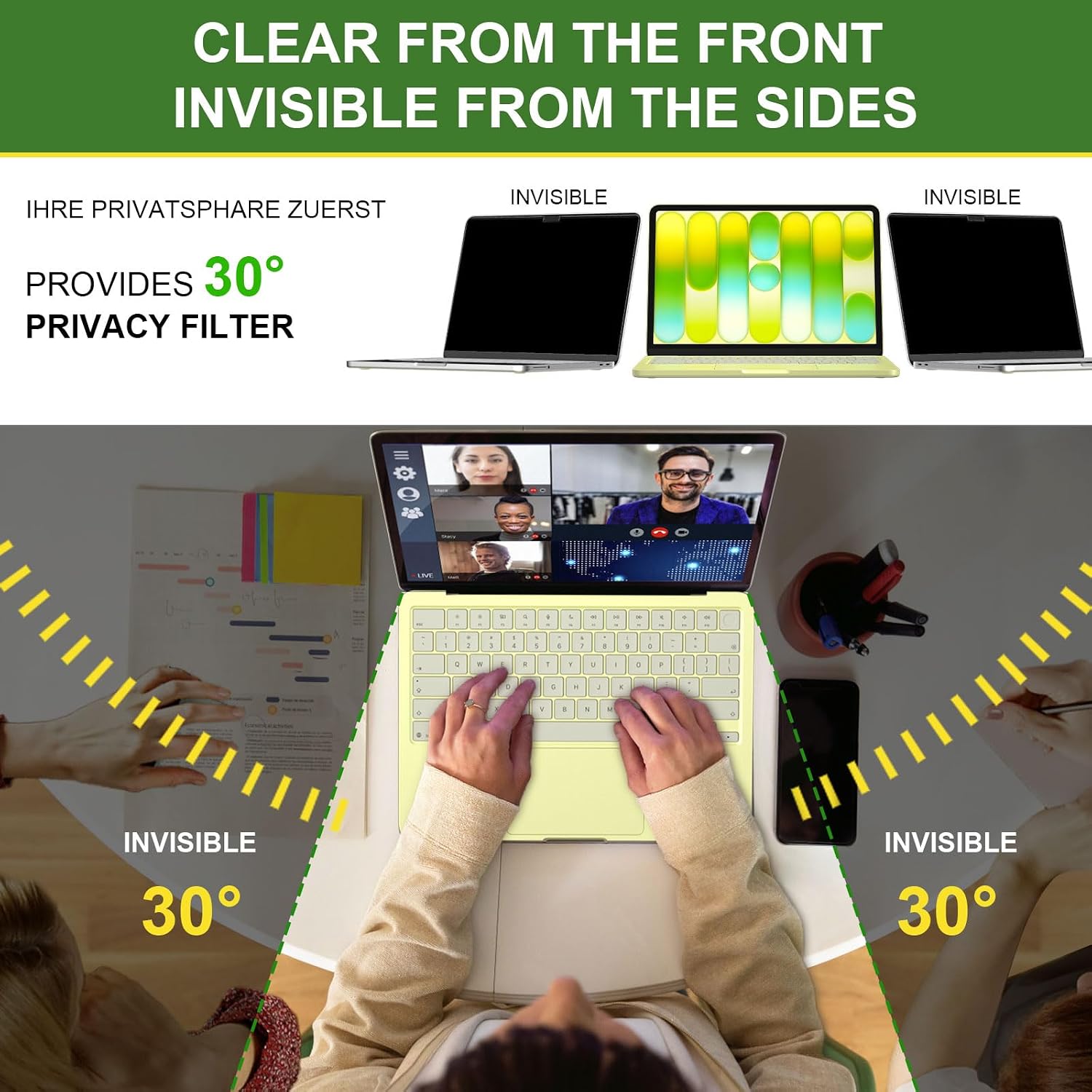 Detalle de LUSA DESIGN Neo 13-Inch Magnetic Privacy Screen for MacBook Neo 13 Inch (A18 Pro, 2026)