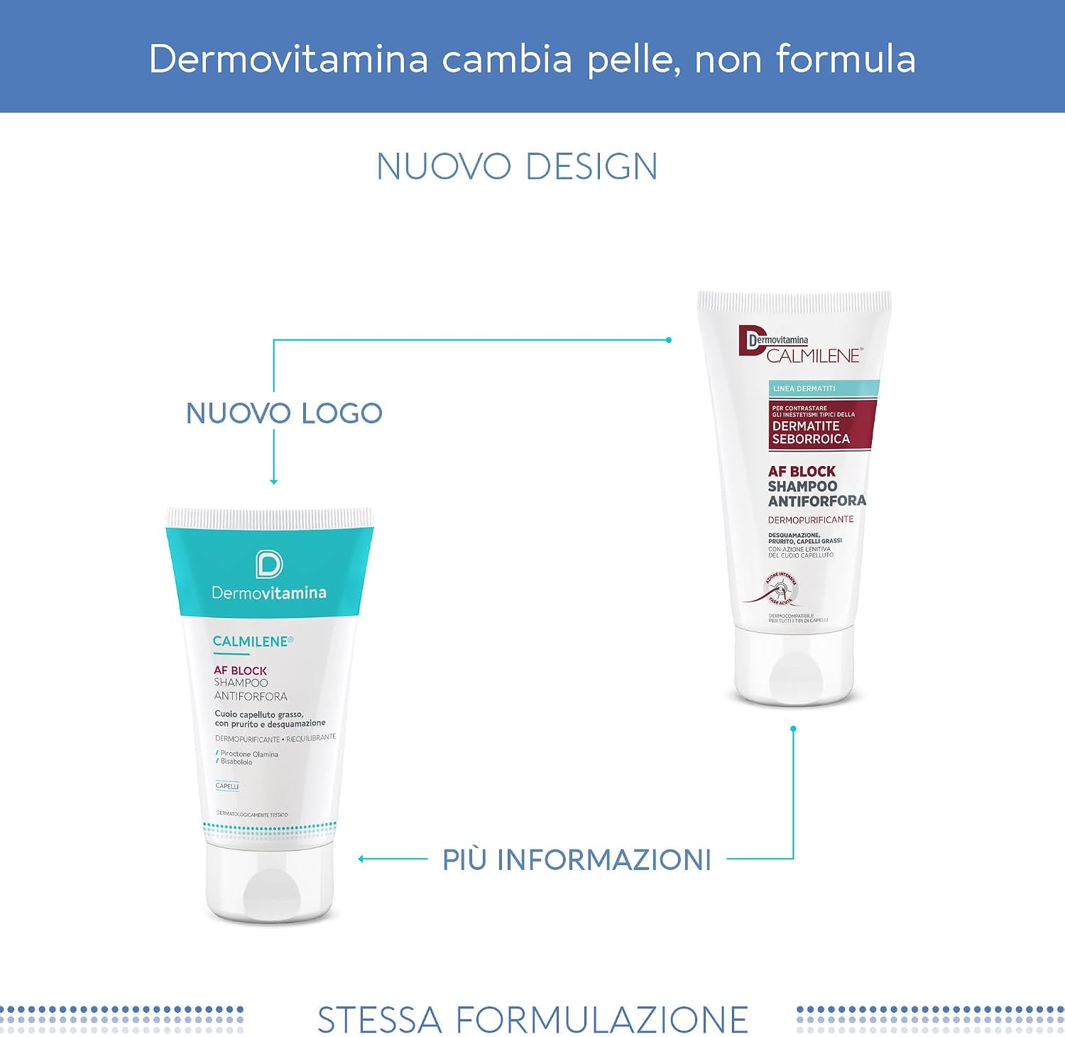 Detalle de Dermovitamina Calmilene AF Block Shampoo Antiforfora per cute grassa e dermatite seborroica, con bisabololo (200 ml)