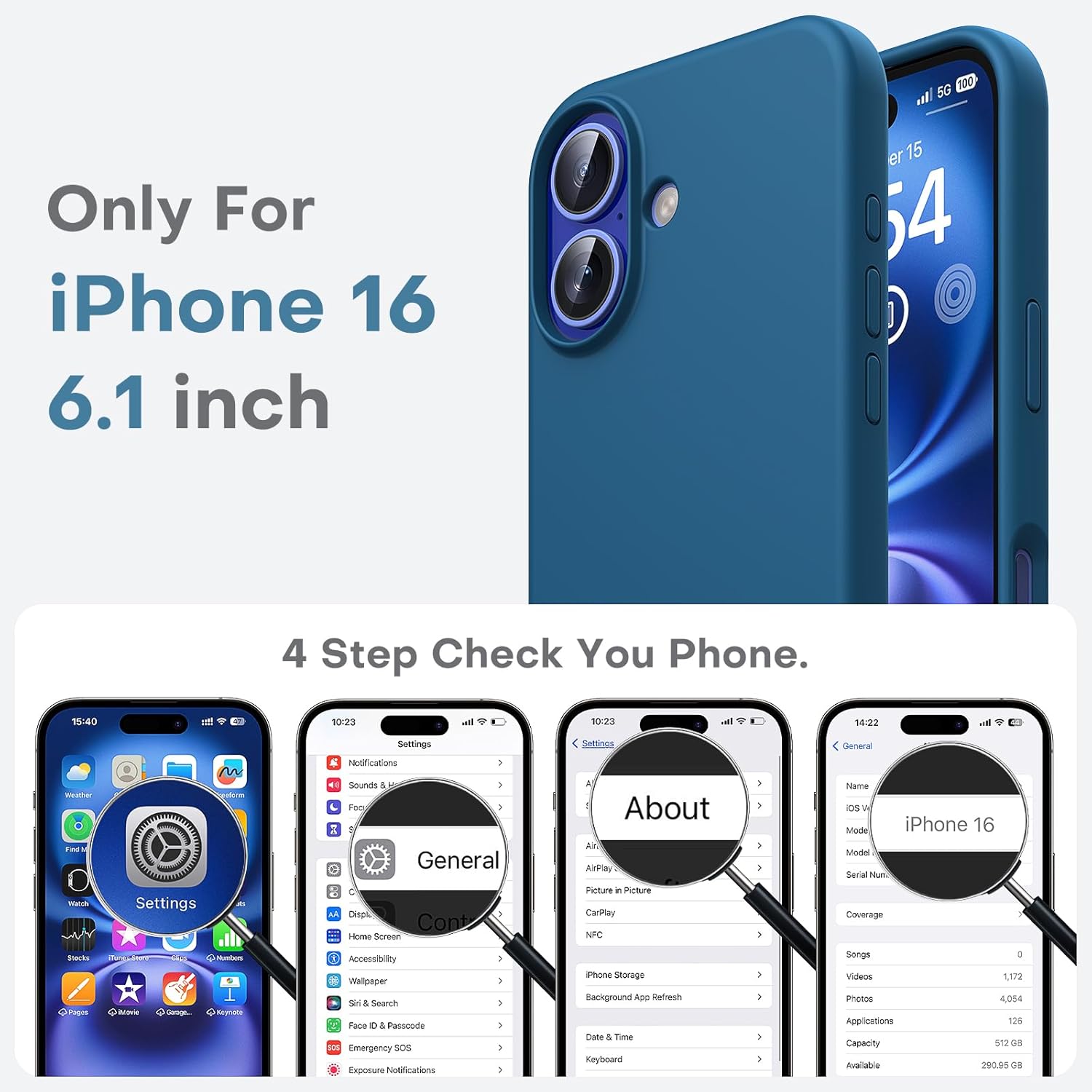 Thumbnail 1 de TOCOL Silicone for iPhone 16 Case 6.1-Inch