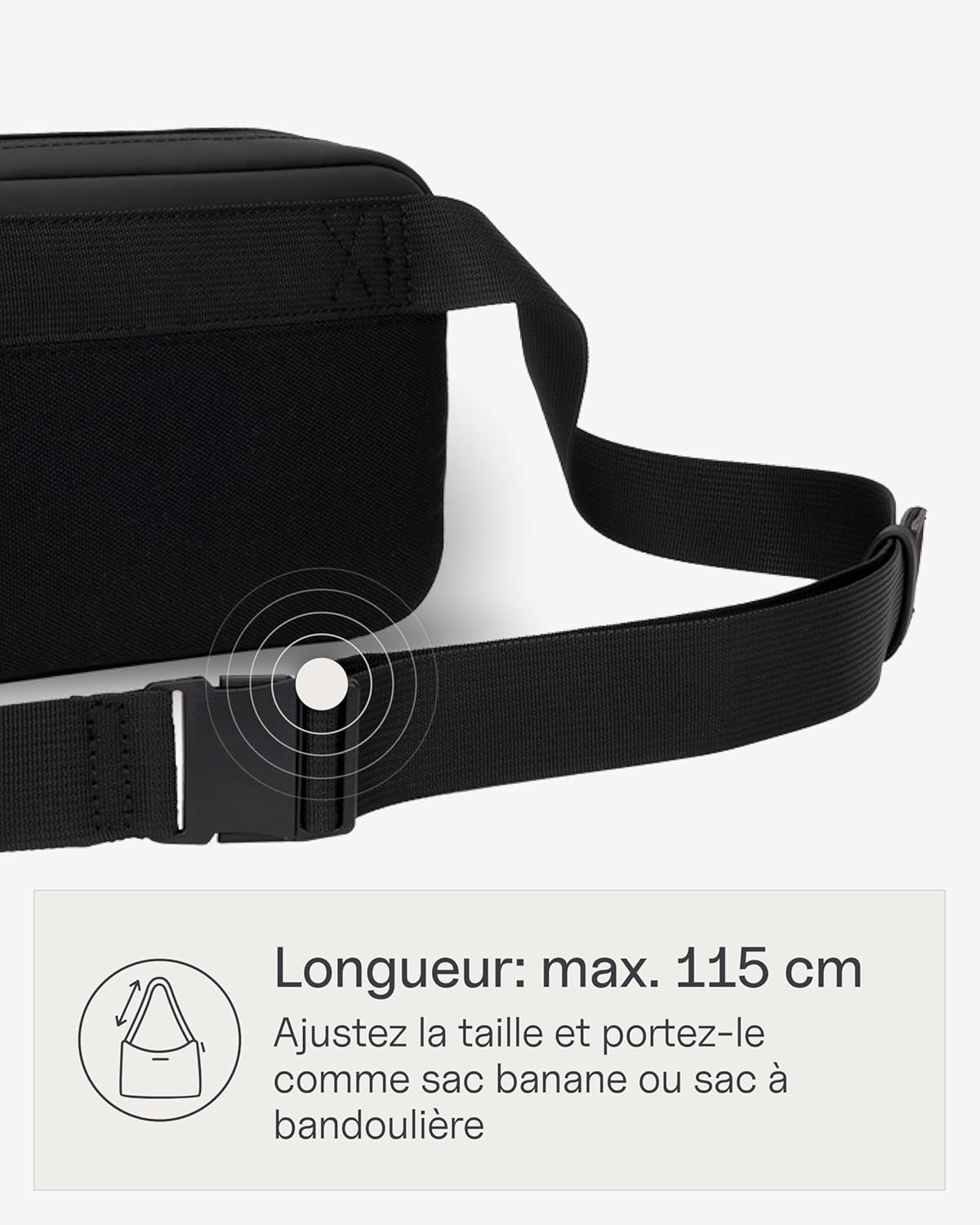 Thumbnail 3 de Kapten & Son Sac Banane Bergen All Black 0,8 L – Porté croisé élégant et pratique