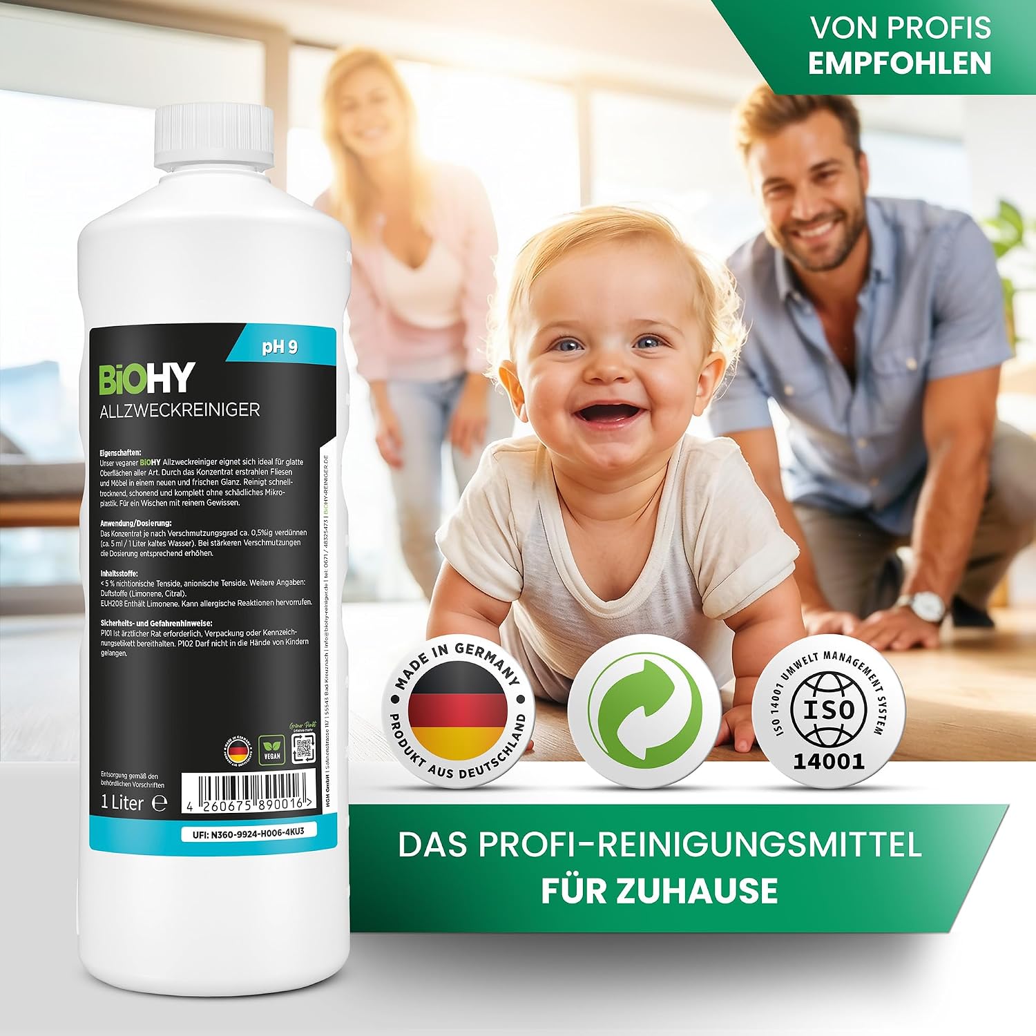 Detalle 1 de BIOHY allesreinigerconcentraat 12 x 1 liter voor vloer en huishouden