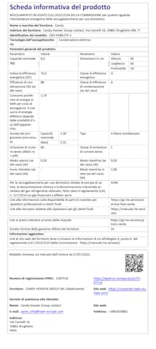 Thumbnail 9 de Candy Smart Pro Asciugatrice a Pompa di Calore 8 Kg – Classe D, Bianco