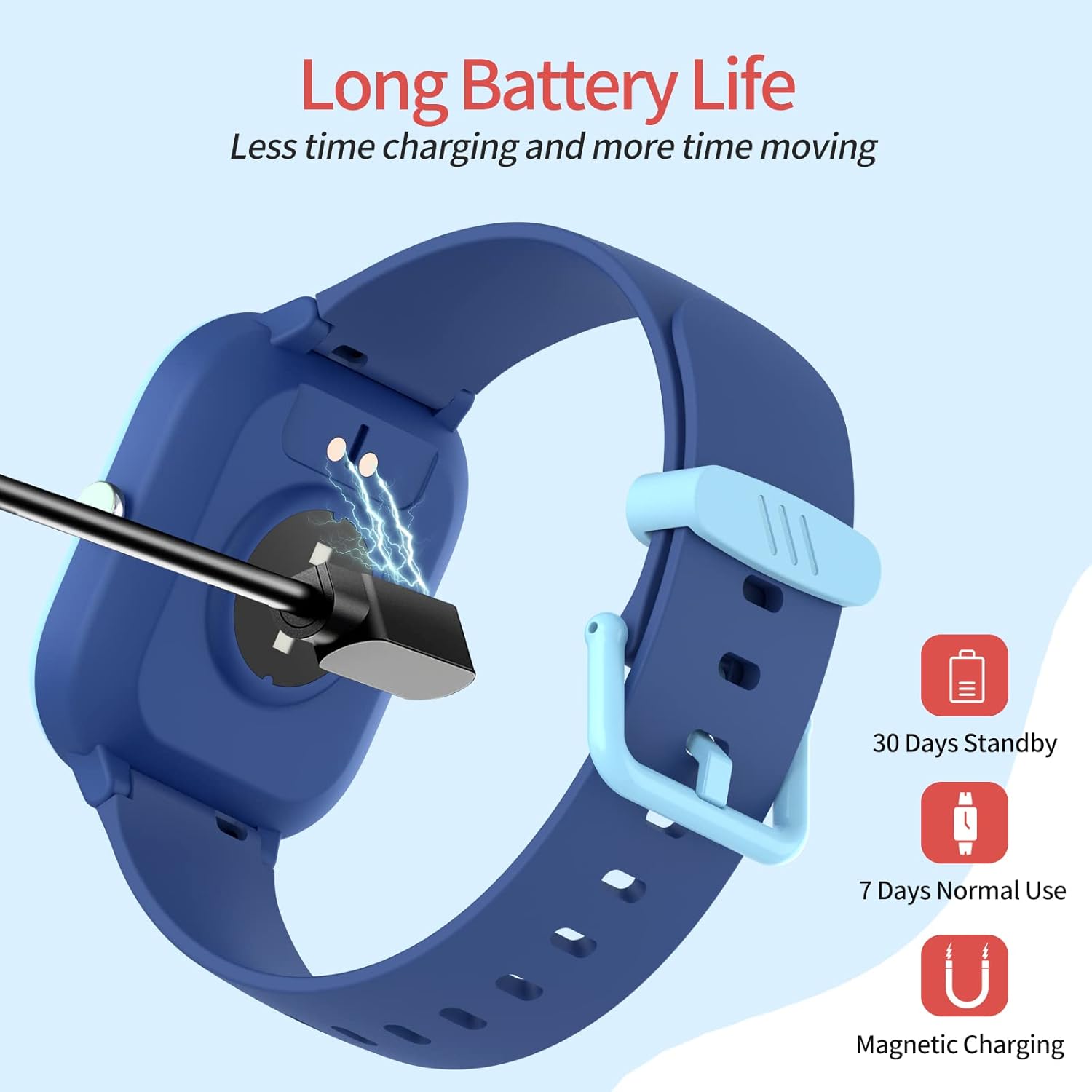Detalle 2 de HENGTO Orologio Fitness Tracker per Bambini – 19 Modalità, IP68, Frequenza Cardiaca e Sonno