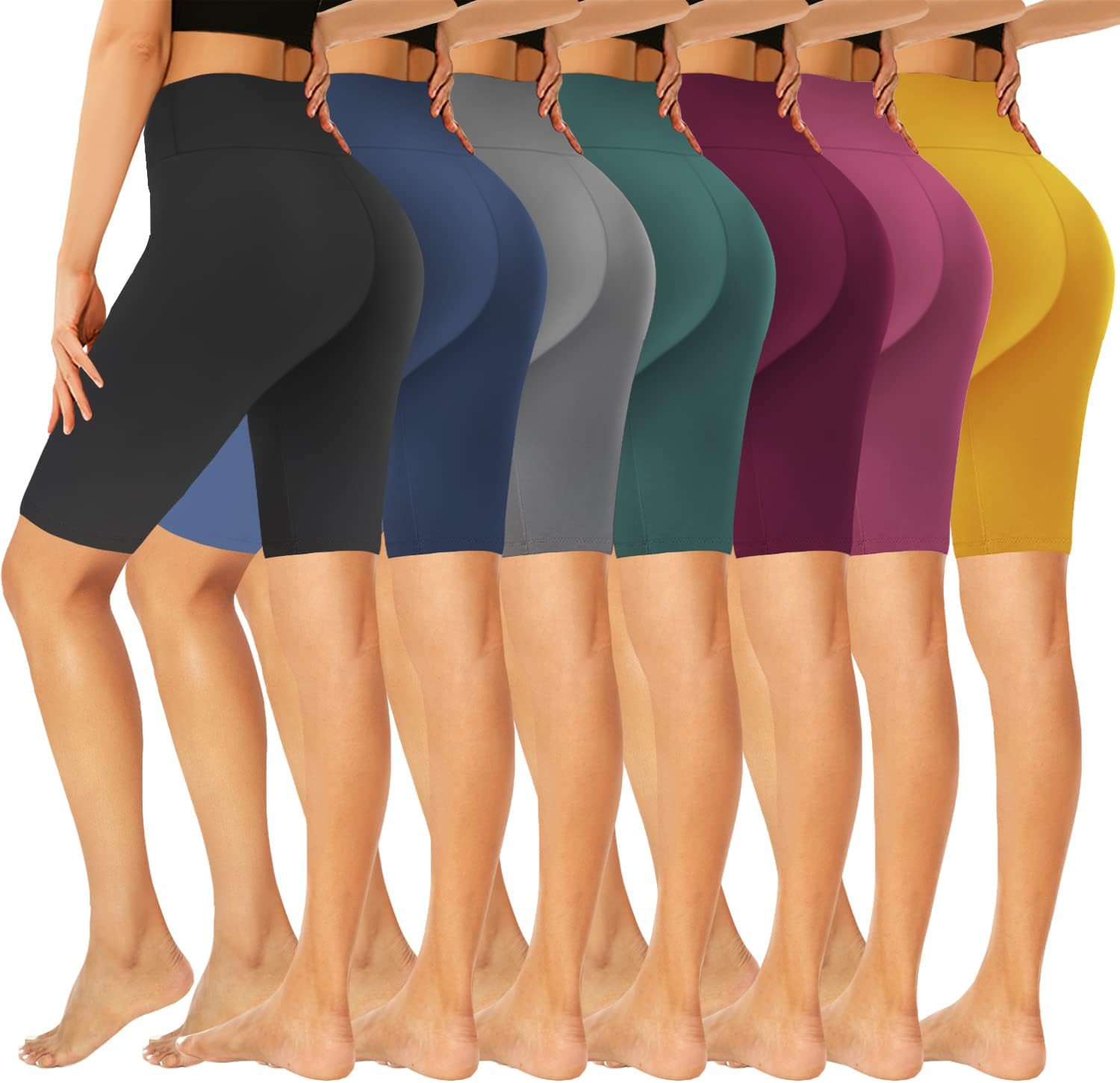 Detalle de GROTEEN 7-Pack High Waisted 5''/8'' Biker Shorts for Women