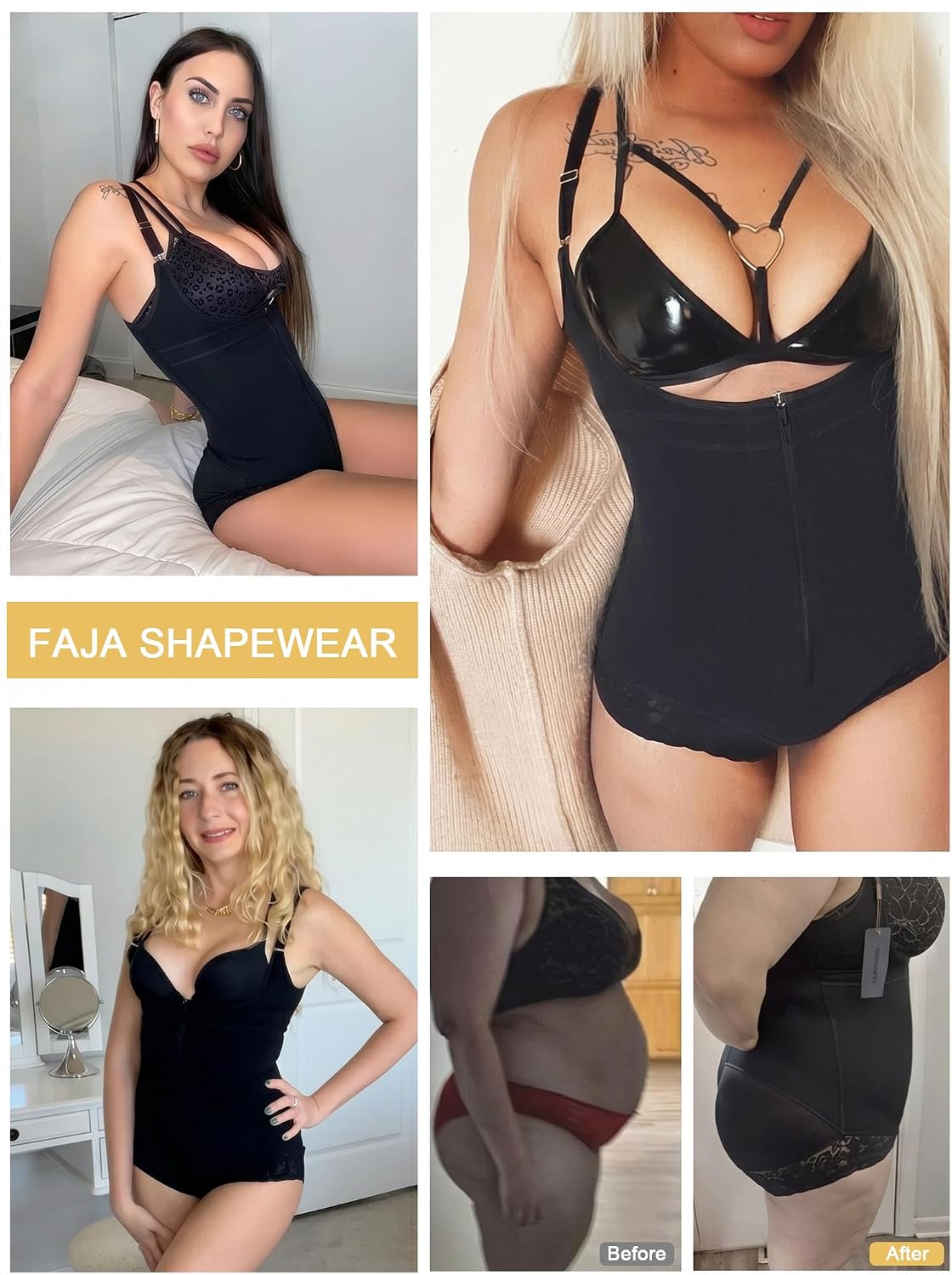Detalle de SHAPERX Women’s Colombian Shapewear – Postpartum Tummy Control Bodysuit