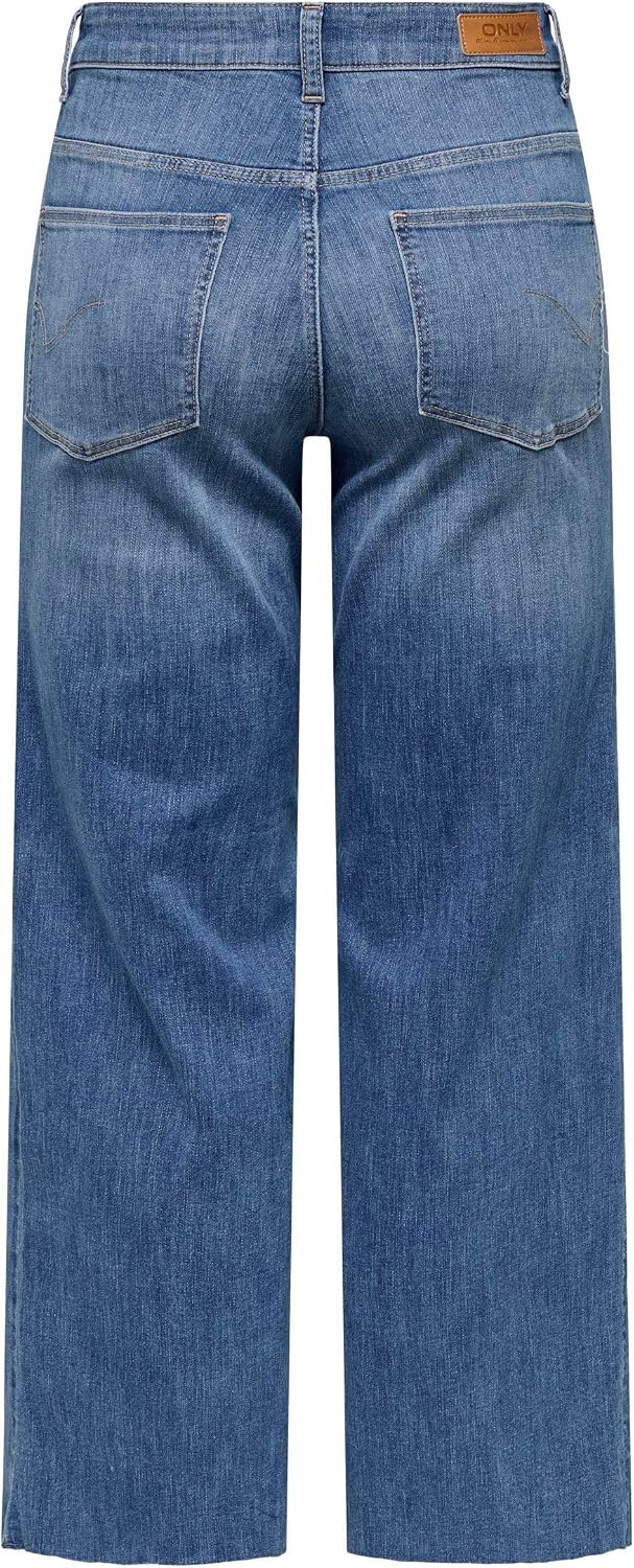 Detalle de ONLY Women's Onlann-Madison Hw Crop Wide Leg Jeans (DNM Soo618Noos)