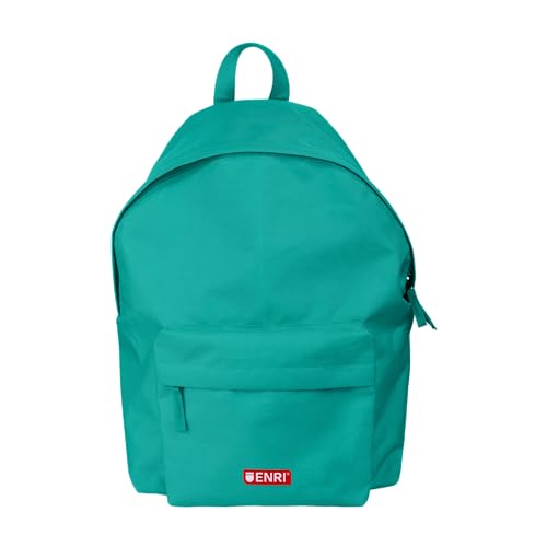 Detalle de Enri Mochila Escolar Unisex Verde Azulado 🎒 con 2 Compartimentos