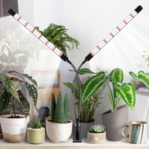 Thumbnail 7 de Lámpara para plantas LED Niello de 2 cabezales: espectro completo, temporizador y 3 modos de color