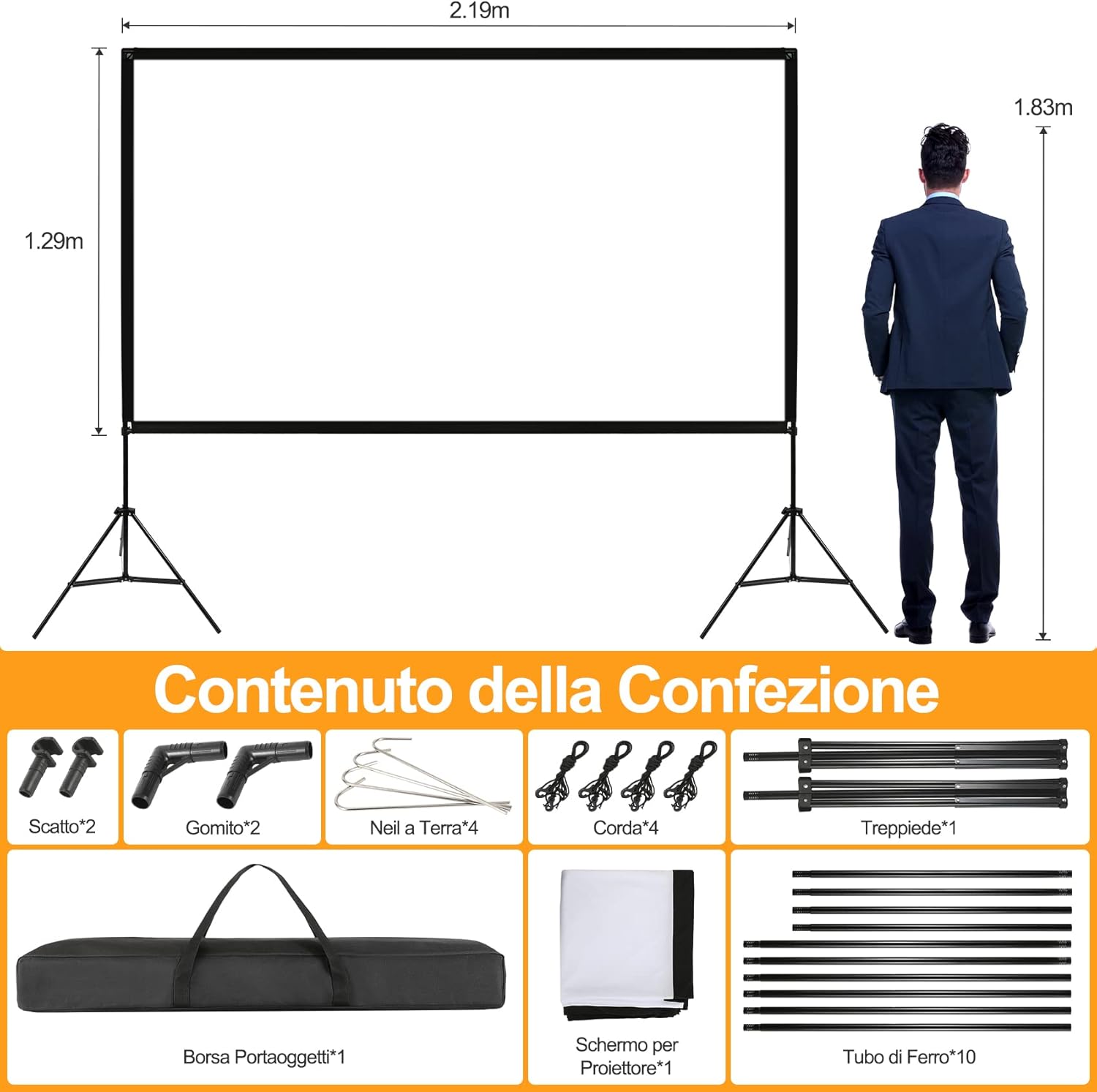 Detalle 2 de VISULAPEX schermo proiettore 100 pollici 4K