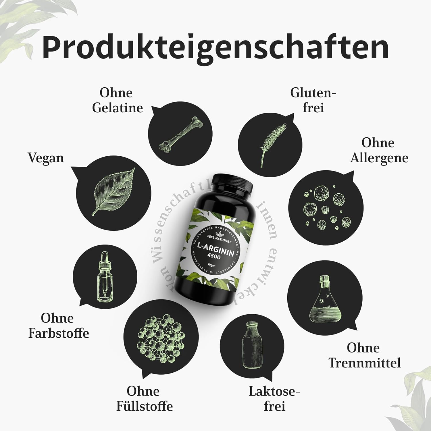 Detalle 2 de L-Arginin 4500 mg vegane Kapseln 💊