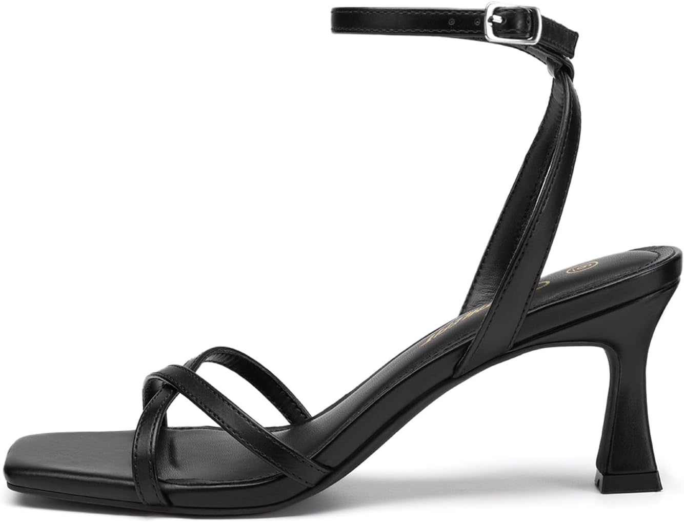 Thumbnail 3 de Athlefit Kitten Heels for Women: Square Open Toe Strappy Sandals with Ankle Strap