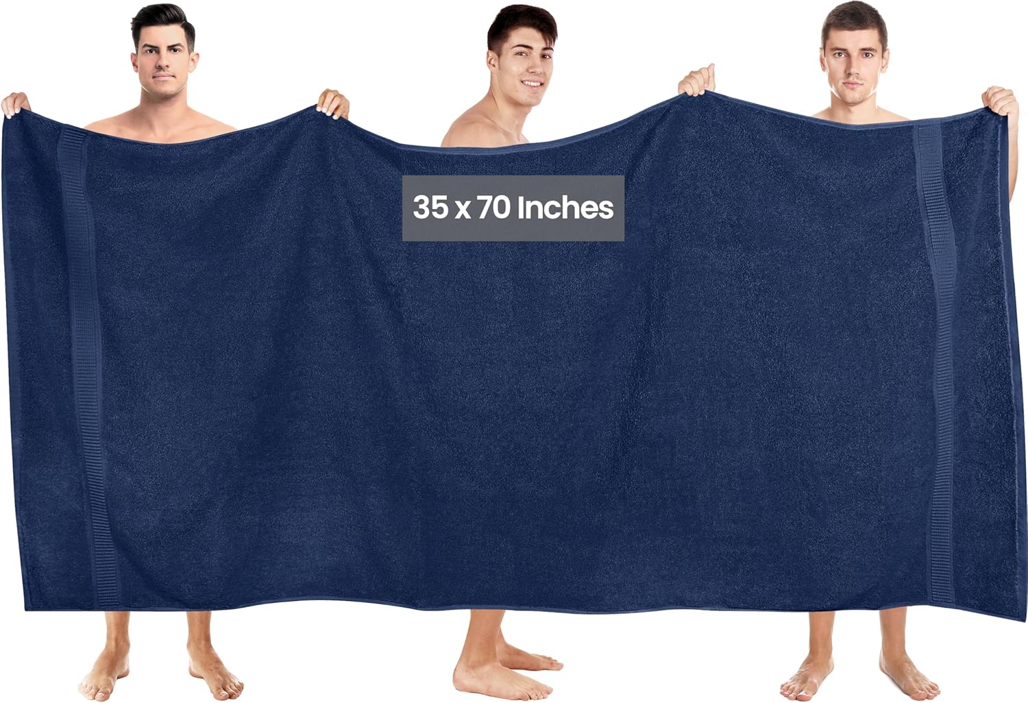 Detalle de Utopia Towels – 2er Badetücher Groß 90x180 cm Marineblau aus 100% Baumwolle