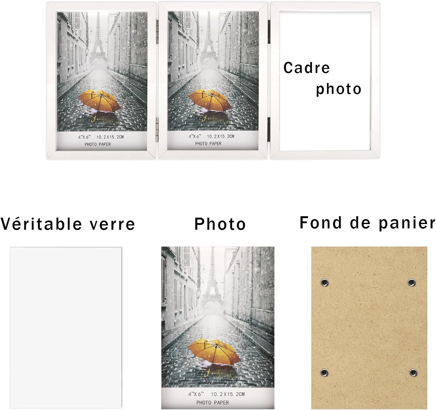 Detalle 2 de AVEAX cadre photo 10x15 triple