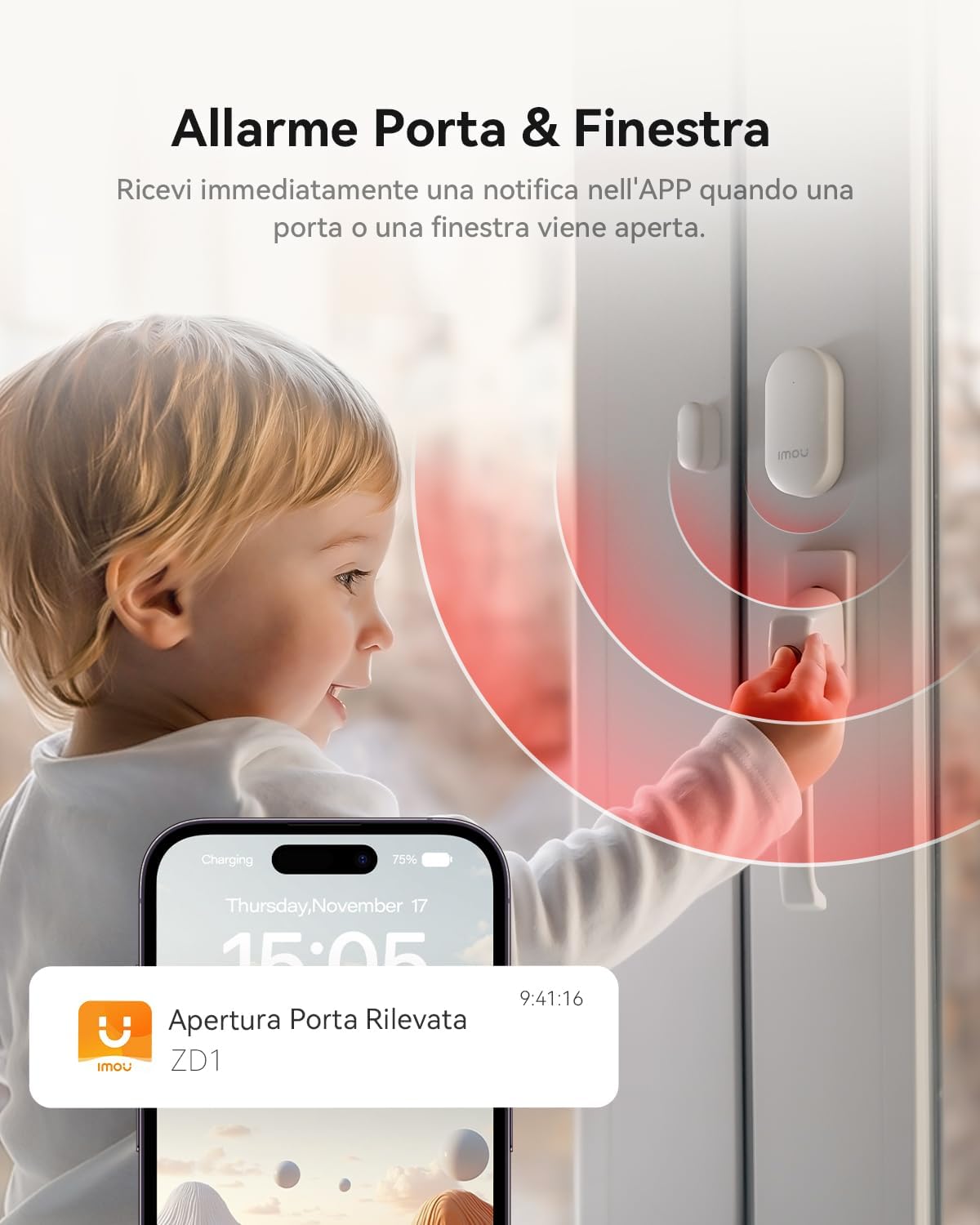Detalle 2 de Imou Sistema di Allarme Casa 11 Pezzi 100 dB