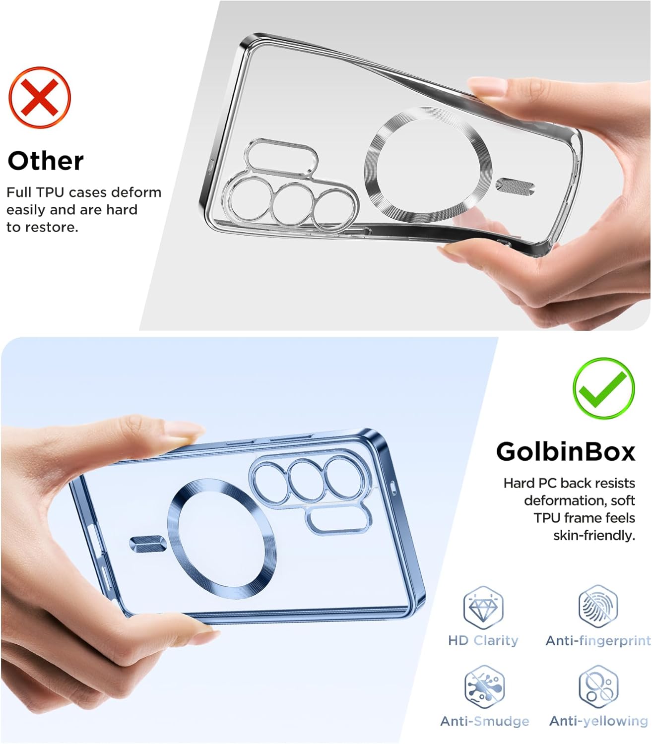 Thumbnail 6 de Magnetic Case for Samsung Galaxy S26 Ultra with Screen Protector (MagSafe, Full Camera Protection) — Sky Blue/Clear