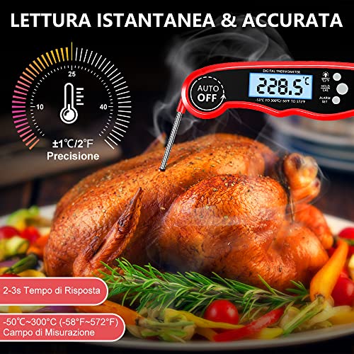 Detalle 2 de CIRYCASE Termometro da Cucina: lettura rapida e sonda esterna lunga 102 cm per forno e BBQ