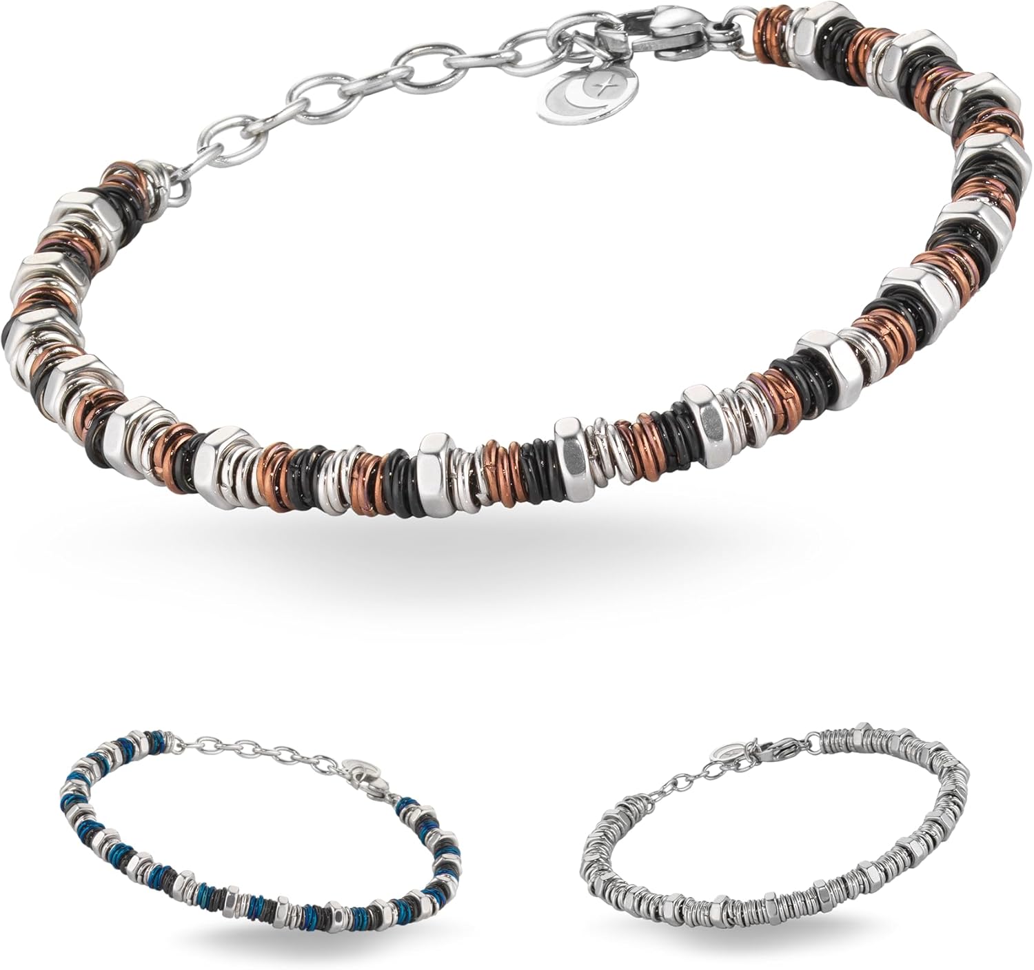 Thumbnail 6 de inSCINTILLE Bracelet Homme en Acier Inoxydable – Longueur réglable 18–21 cm, boîte cadeau incluse