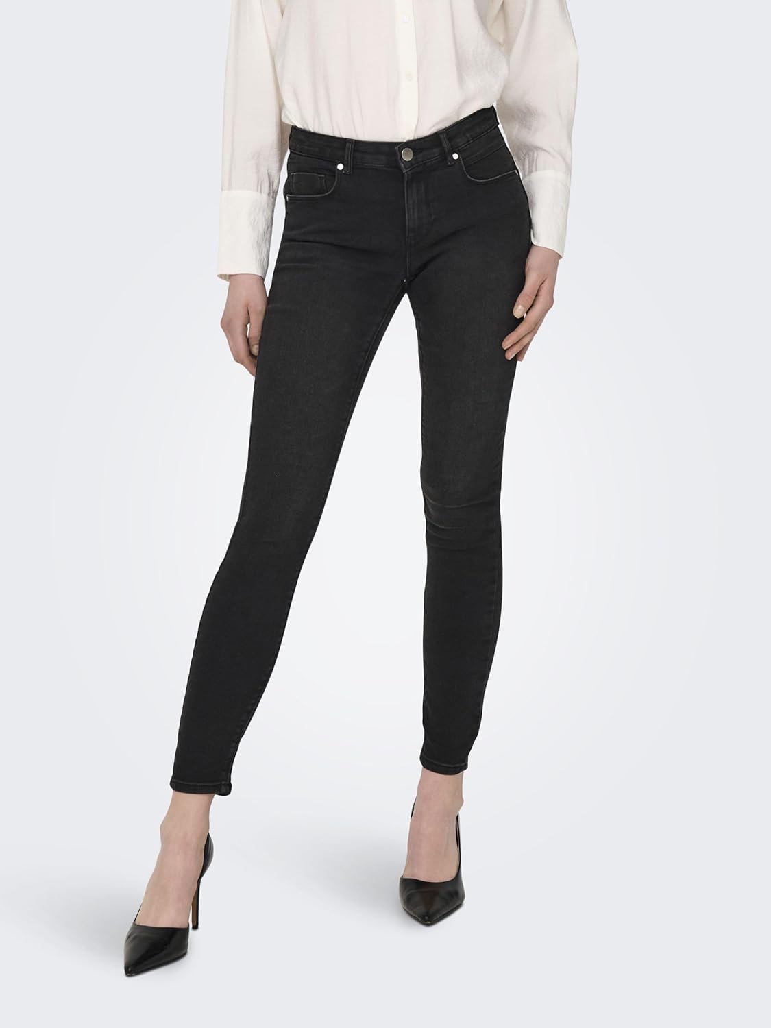 Thumbnail 1 de ONLY Onldaisy reg Push Up jeans skinny da donna vita media in denim misto cotone