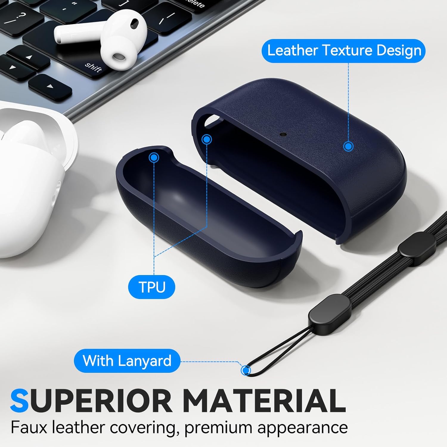 Thumbnail 2 de TNSNK Schutzhülle für AirPods Pro 3 (2025) – Ganzkörper-Schutz mit Umhängeband, Reinigungsset & ladefreundlichem Design