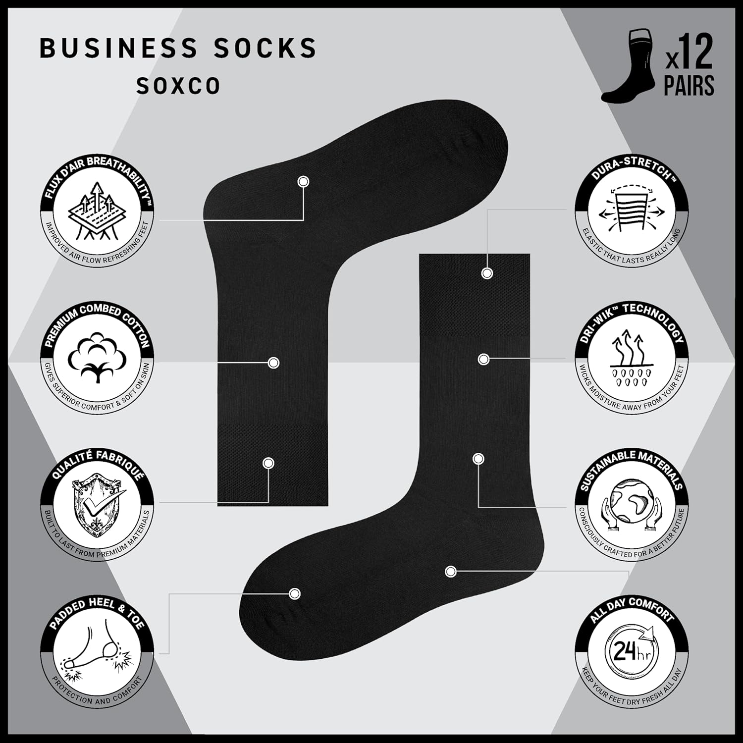 Thumbnail 4 de SOXCO calcetines algodón 12 pares 43-46