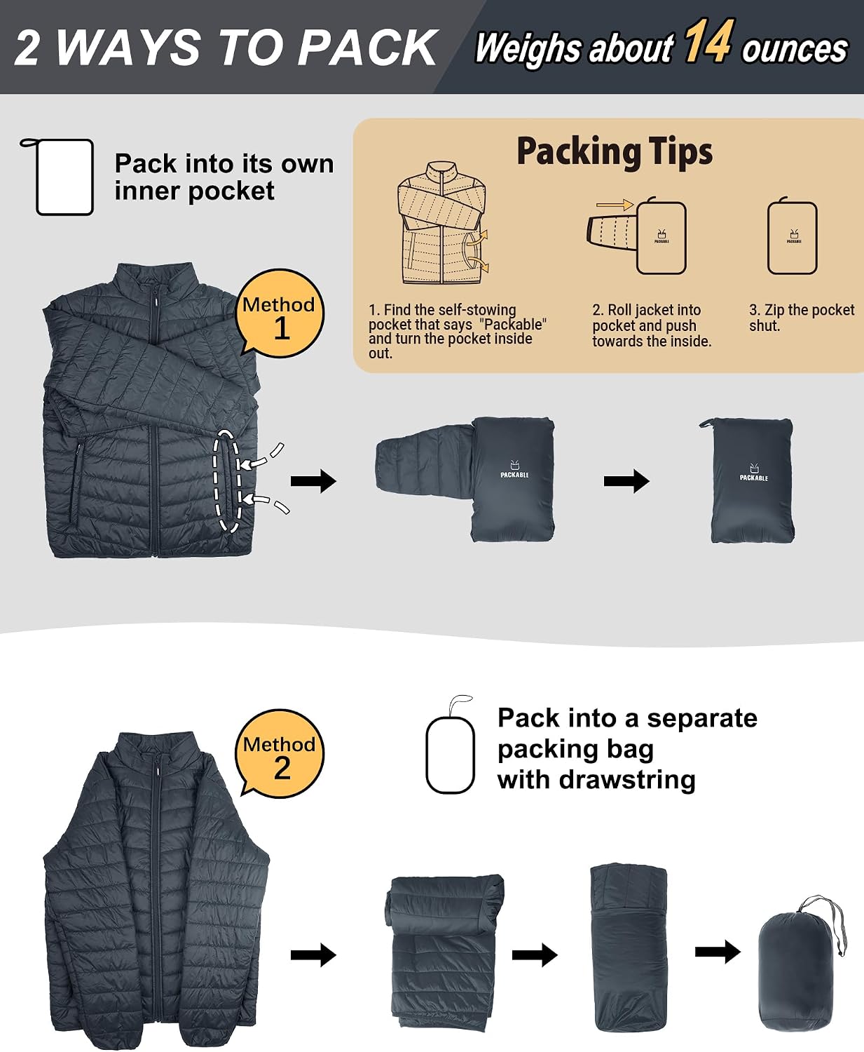 Detalle 2 de Outdoor Ventures Herren Steppjacke