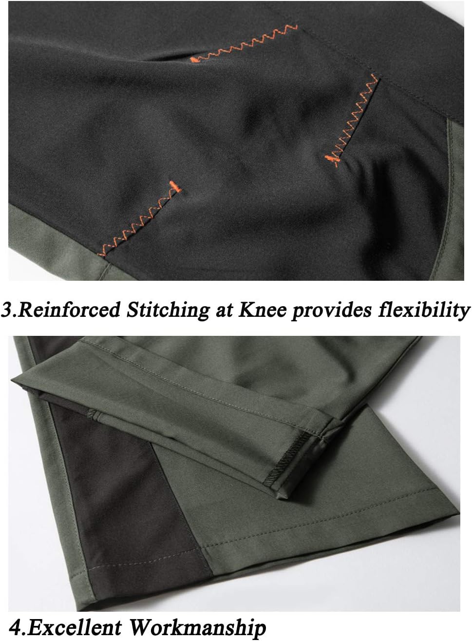Detalle 1 de TBMPOY Men's Hiking and Work Pants, Lightweight Quick-Dry with Zip Pockets